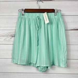 Dee Elly Linen Blend Striped Shorts‎ NEW Size Medium